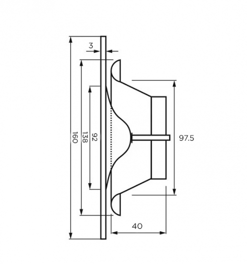 Анемостат со стеклянной внешней частью FOZA D 100 мм. Глянцевое стекло. Чёрный. RAL 9005. Круглый